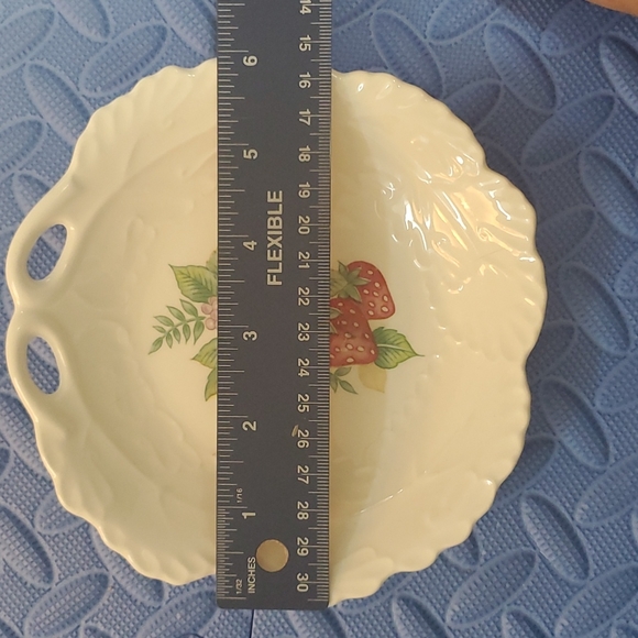 Bonbon Dish w/ Strawberry Grape Design- Fruit Harvest Decor- Japan Trinket Plate - Picture 3 of 3